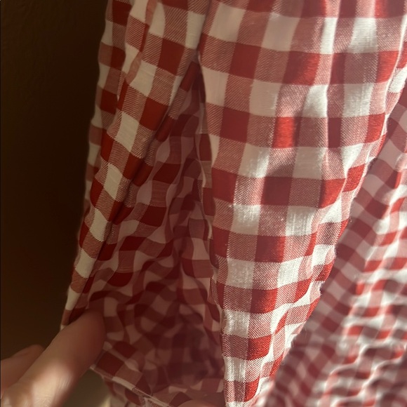 Red and White Tiered Flutter Sleeve Sundress - Picture 7 of 16